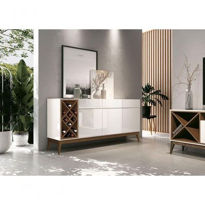 Buffet Aparador Com Adega Passion Off White Com - Edn Móveis
