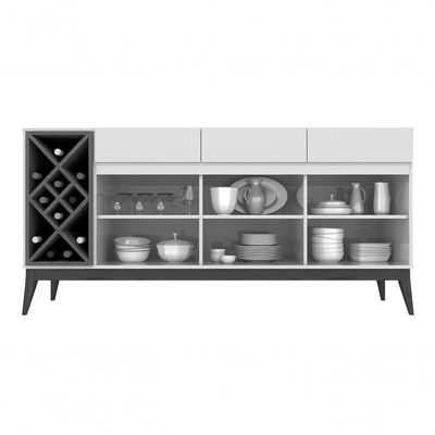 Buffet Aparador Com Adega Passion Off White Com - Edn Móveis