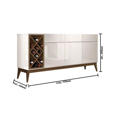 Buffet Aparador Com Adega Passion Off White Com - Edn Móveis