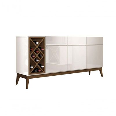 Buffet Aparador Com Adega Passion Off White Com - Edn Móveis