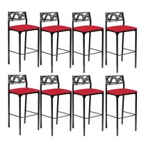 Kit 8 Banquetas Luiza Corino Vermelho-gat Magazine