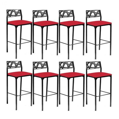 Kit 8 Banquetas Luiza Corino Vermelho-gat Magazine