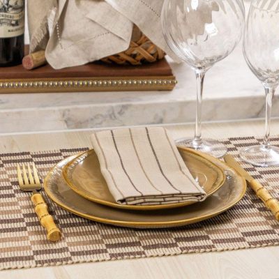 Conjunto De Talheres De Sobremesa Copa E Cia 4 Peças Garbo Bamboo Natural Garfo - Bamboo Gold
