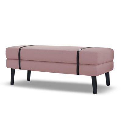 Banco Estofado Viena 1,40m Suede Rose - Inova Decorações