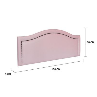 Cabeceira Queen Curva Luxo 160x60 Courino Rosa - Tachas Fumê