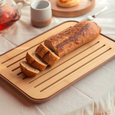 Tabua Migalheira Bambu Marrom Bandeja Mesa Paes 33cm