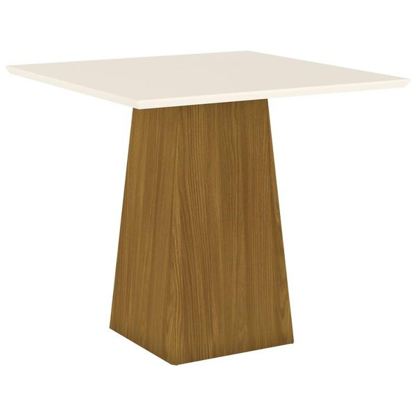 Mesa de Jantar Quadrada 90cm 4 Lugares Dora Nature/Off White - Henn