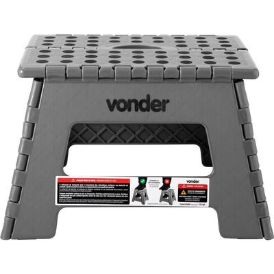Banqueta Plástica Dobrável 220Mm Cinza Vonder