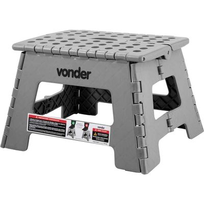 Banqueta Plástica Dobrável 220Mm Cinza Vonder