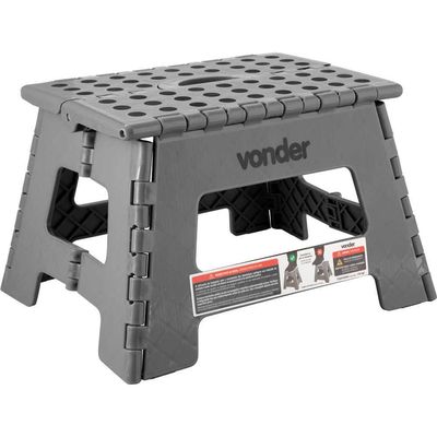 Banqueta Plástica Dobrável 220Mm Cinza Vonder