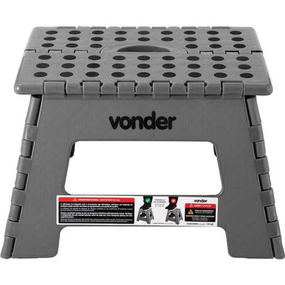 Banqueta Plástica Dobrável 220Mm Cinza Vonder