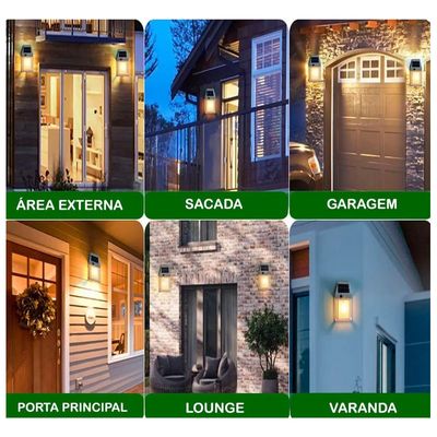 Lâmpada de Led Recarregável Energia Solar Sensor Movimento