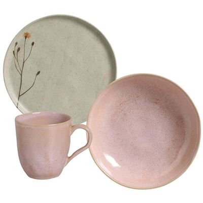 Aparelho de Jantar 18 Peças Cerâmica Porto Brasil Orgânico Pratos Rasos Fundos Canecas
