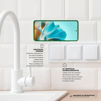 Kit Capa Silicon Veloz para Realme C67 +  Ventosa - Verde - Gshield