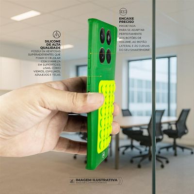 Kit Capa Silicon Veloz para Realme C67 +  Ventosa - Verde - Gshield