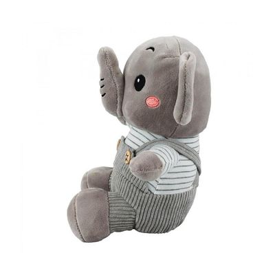 Pelúcia Elefante Sentado Suspensório Cinza 21cm