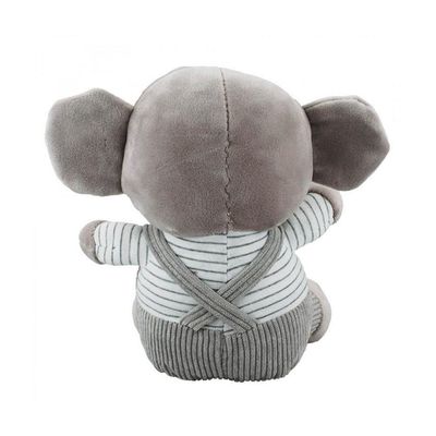 Pelúcia Elefante Sentado Suspensório Cinza 21cm