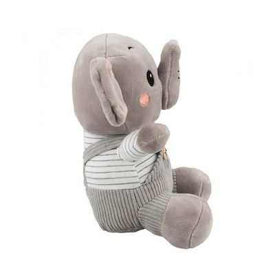 Pelúcia Elefante Sentado Suspensório Cinza 21cm