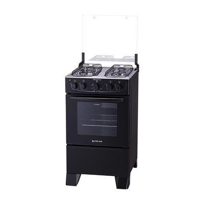 Fogão De Piso Atlas 4 Bocas Monaco Plus Mesa Inox Preto Bivolt