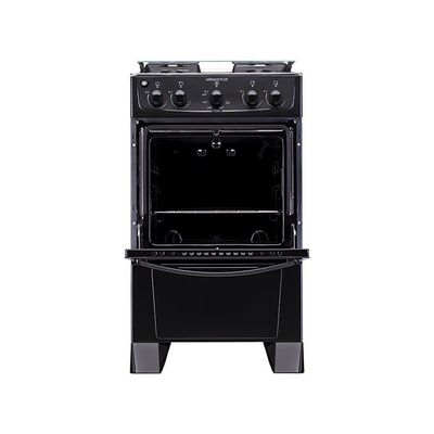 Fogão De Piso Atlas 4 Bocas Monaco Plus Mesa Inox Preto Bivolt