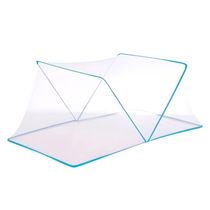 Mosquiteiro Cama Casal Queen Tenda Portátil Dobrável Prática Azul