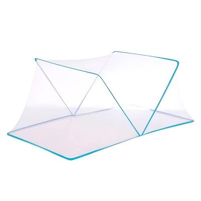 Mosquiteiro Cama Casal Queen Tenda Portátil Dobrável Prática Azul