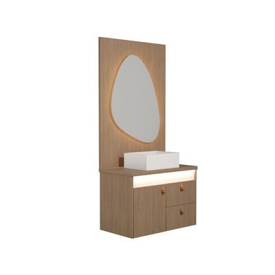 Gabinete Para Banheiro Tech Led 2g 80cm Suspenso Branco