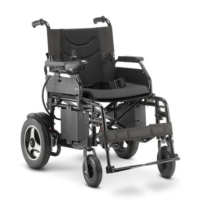 Cadeira de Rodas Motorizada Dobrável até 120 kg Assento de 48 cm D800 com Apoio de Cabeça Dellamed Preto