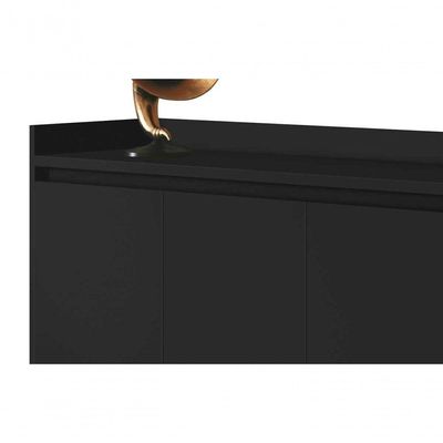 Buffet Aparador Retrô Clássico 4 Portas Preto - Moveisaqui