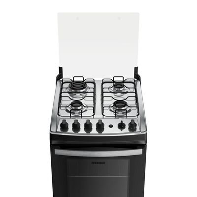 Fogão 4 Bocas Dako Supreme Mesa de Inox e Timer Bivolt - Preto