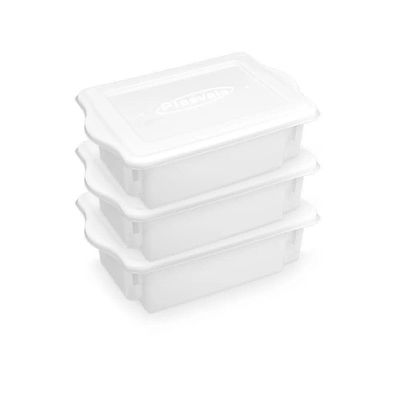 Kit 3 Caixas Para Cozinha Empilháveis 10l Branco