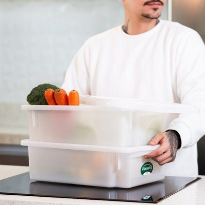 Kit 3 Caixas Para Cozinha Empilháveis 10l Branco