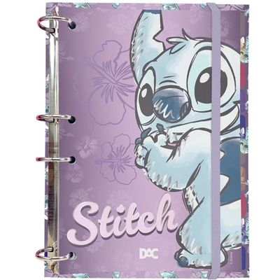 CADERNO FICHÁRIO ARGOLADO COLEGIAL STITCH 144FL - 5317 - DAC