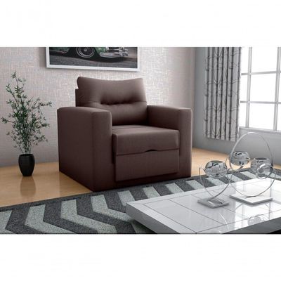 Sofá Cama Marissol 1 Lugar Suede Marrom