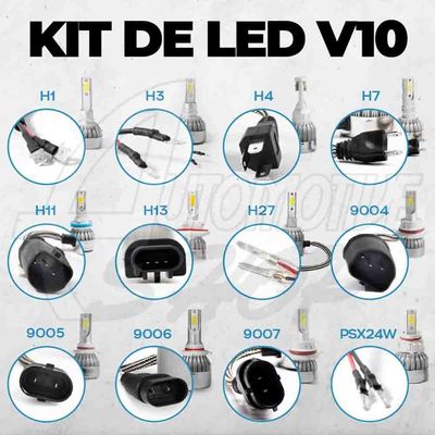 Kit Ultra Led V10 Super Branco 6500K 30W 20.000 Lumens H4