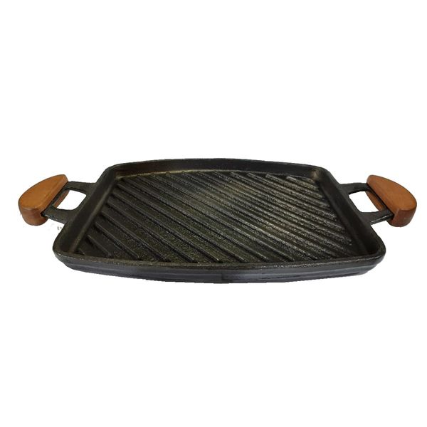 Chapa Bifeteira Grill Antiaderente Alça 31x24cm e Espátula