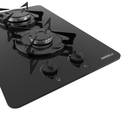 Cooktop Nardelli à Gás Ndl 2b Vidro Preto Flange Esmaltada Preto Bivolt