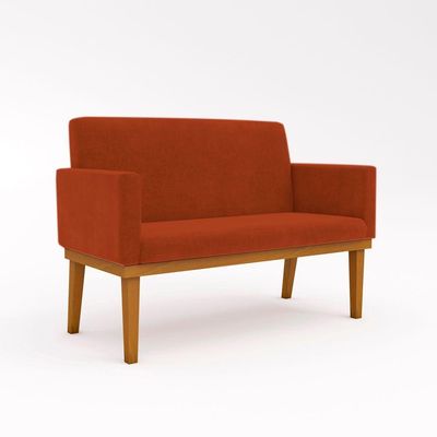 Sofá Namoradeira Confortável Sala Balaqui Decor Terracota