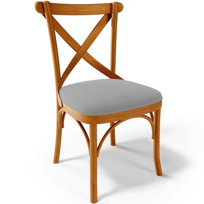 Kit 02 Cadeiras Para Sala de Jantar e Estar Living Estofada Ávila L02 Suede Cinza - Lyam