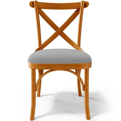 Kit 02 Cadeiras Para Sala de Jantar e Estar Living Estofada Ávila L02 Suede Cinza - Lyam