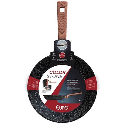 Frigideira Colorstone Wooden Alumínio Antiaderente 26cm Euro Preto