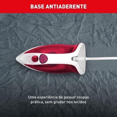 Ferro a Vapor Essentialgliss FMQ 1200W Base Antiaderente Arno Vermelho / 110V
