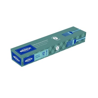 Conjunto de Garfos de Sobremesa Lyon 12 Peças Cabo Arredondado Aço Inox Brinox Inox
