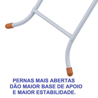 Tábua de Passar Roupa Luxo com Ponta e Suporte para Ferro Utimil Branco com Cinza