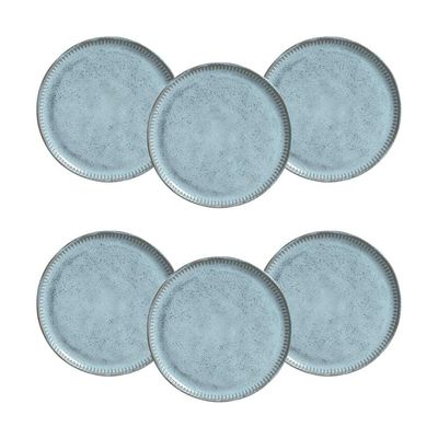 Conjunto de Pratos de Sobremesa Linhas Breeze Azul 21,5cm 6 Peças Porto Brasil Azul