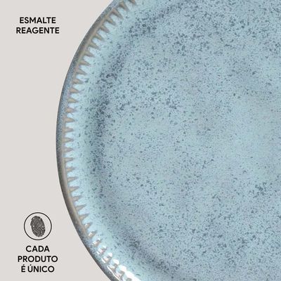 Conjunto de Pratos de Sobremesa Linhas Breeze Azul 21,5cm 6 Peças Porto Brasil Azul