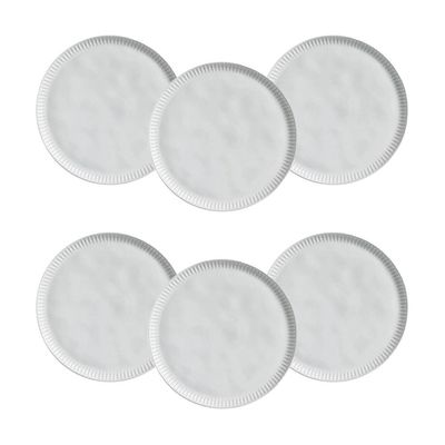 Conjunto de Pratos Rasos Linhas New White 27,5cm 06 Peças Porto Brasil Branco