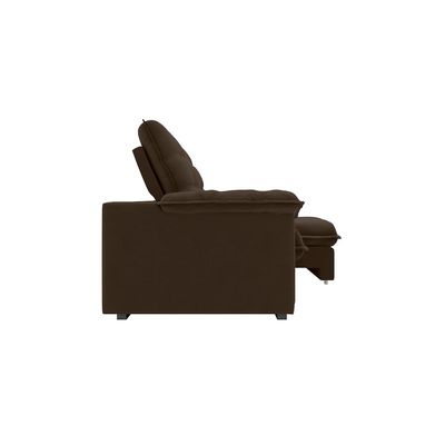 Sofa 5 Lugares Puglia 250cm Retrátil Reclinável Veludo Marrom