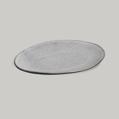 Conjunto de Pratos de Sobremesa Ovais Orgânico Dust 22,5cm 6 peças Porto Brasil Cinza