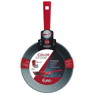 Frigideira Colorstone Volcano Alumínio Antiaderente 24cm Euro Cinza